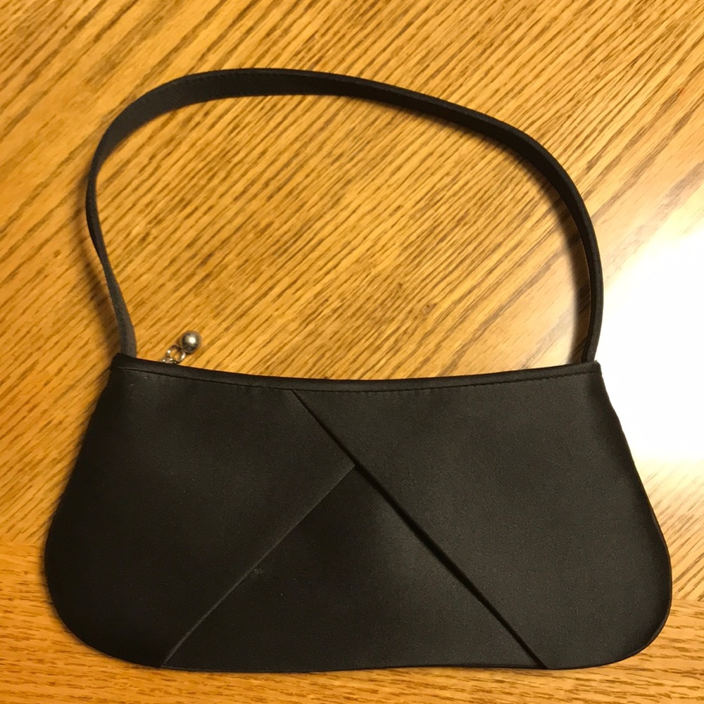 La Regale black satin purse